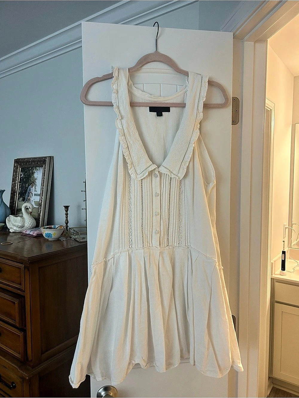 Zara Textured Mini Dress in White Size Large